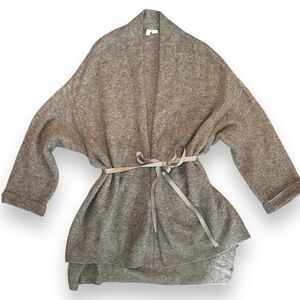 Anthropologie MOTH Brown Wool Cardigan with Tie